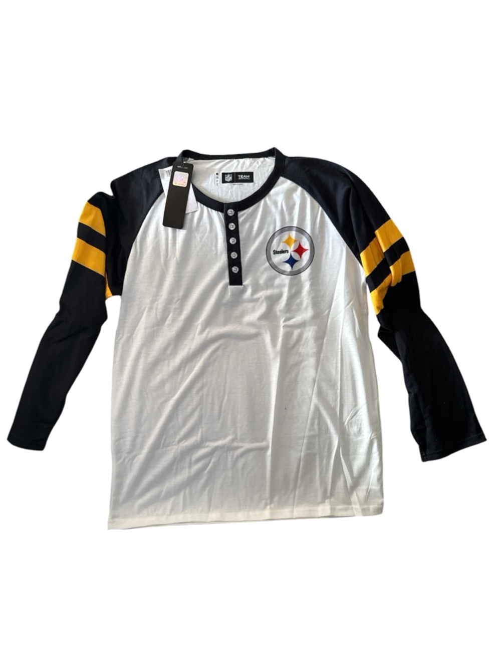 FOCO womens Nfl Team Logo Ladies Fashion Long Sleeve Henley Shirt, Big Logo, X-L